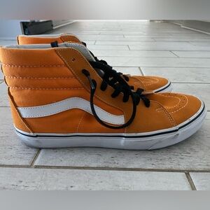 VANS Sk8-Hi Top Burnt Orange Suede White Skate Shoes 751505 Sz Mens 11.5